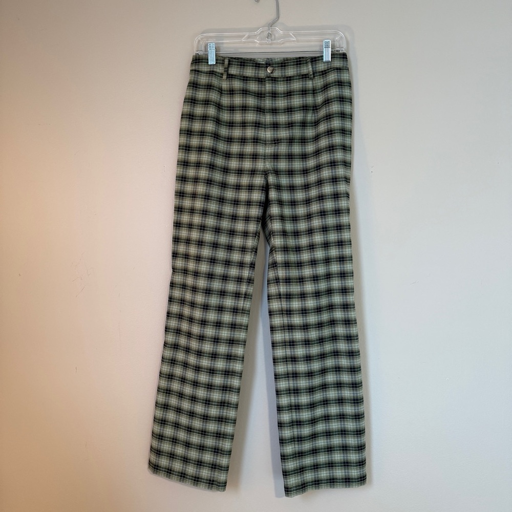 Reformation Franklin Pant size 4 Small Green Plaid Academia Preppy - Picture 3 of 10